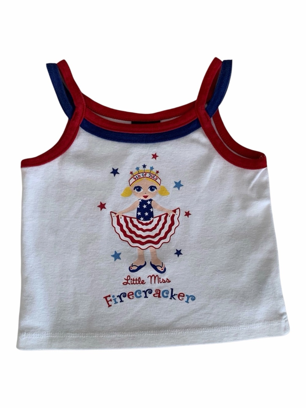 The Childrens Place Girls Red White Firecracker Tank Top Shirt 3T 36M
